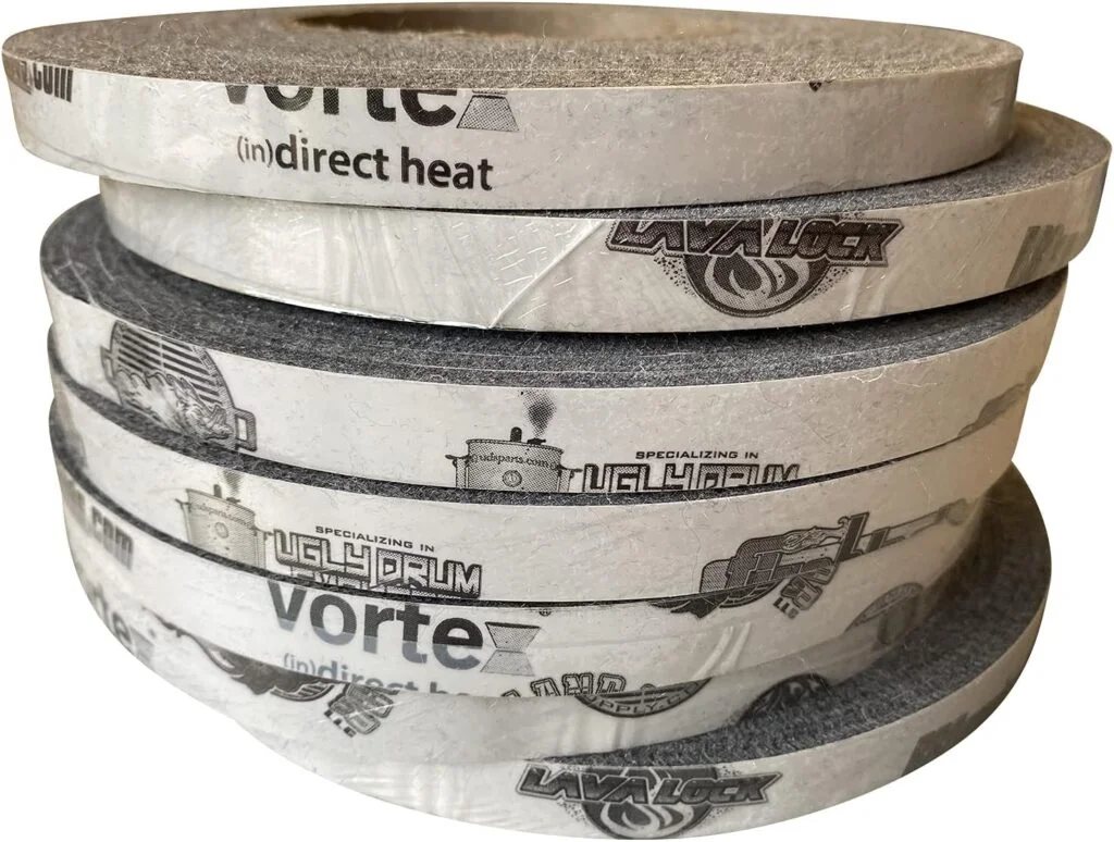 1/2 x 1/8 LavaLock High Temp BBQ Gasket Smoker Seal for Nomex Door Lid, Self Stick Grey
