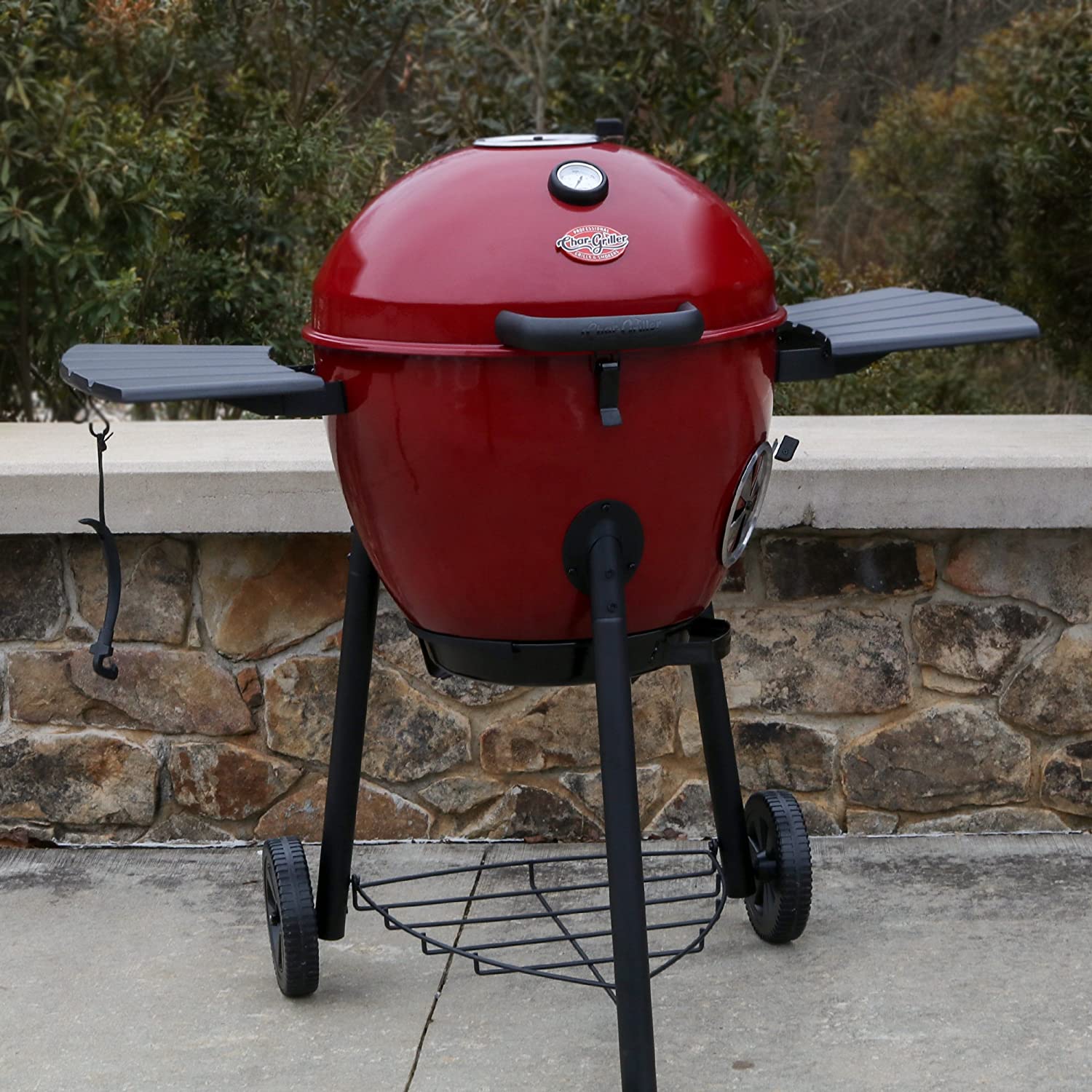 char griller e14822 premium red kettle charcoal grill and smoker